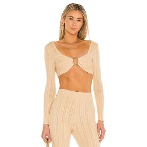 Majorelle from REVOLVE Sahara Knit Crop Top in Beige